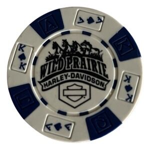 Harley Davidson‎ Poker Chip Wild Prairie Eden Prairie Minnesota MN BLUE WHITE